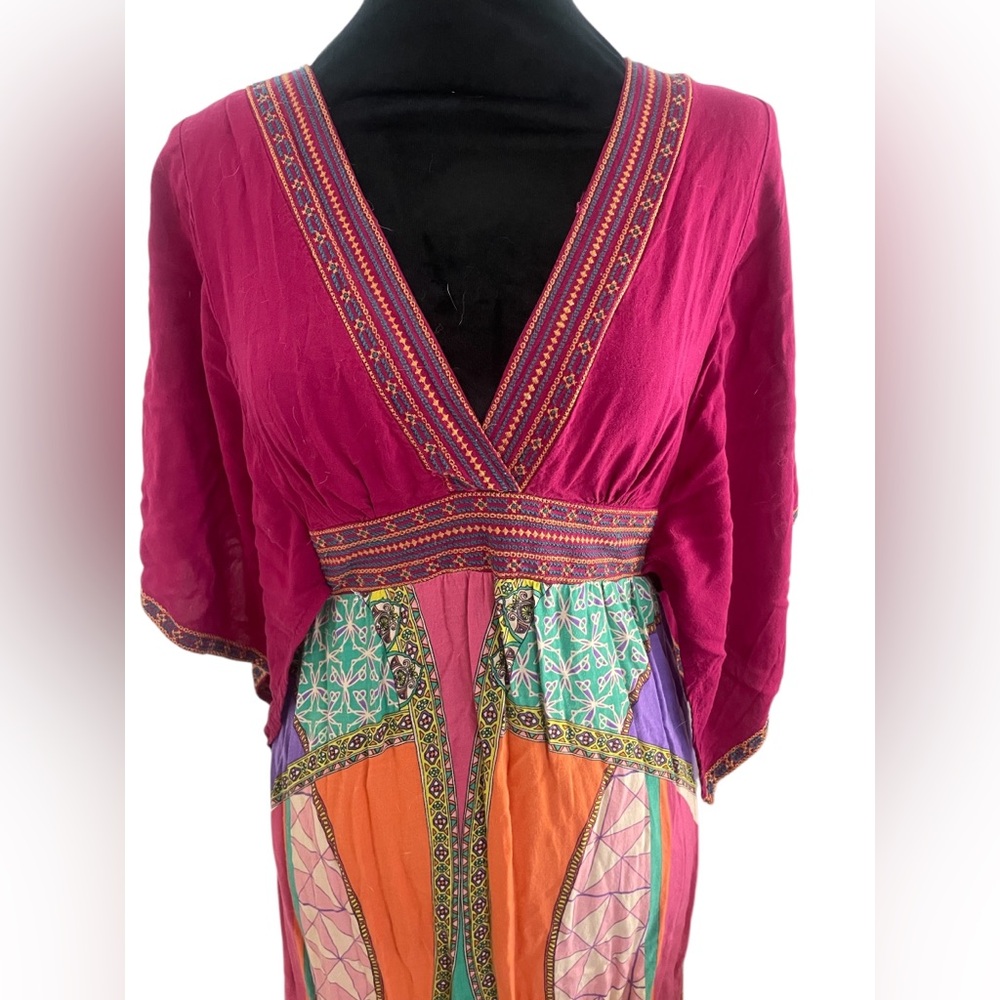 Flying Tomato Bohemian Gypsy Dress, Multi colored, Large - Picture 4 of 6